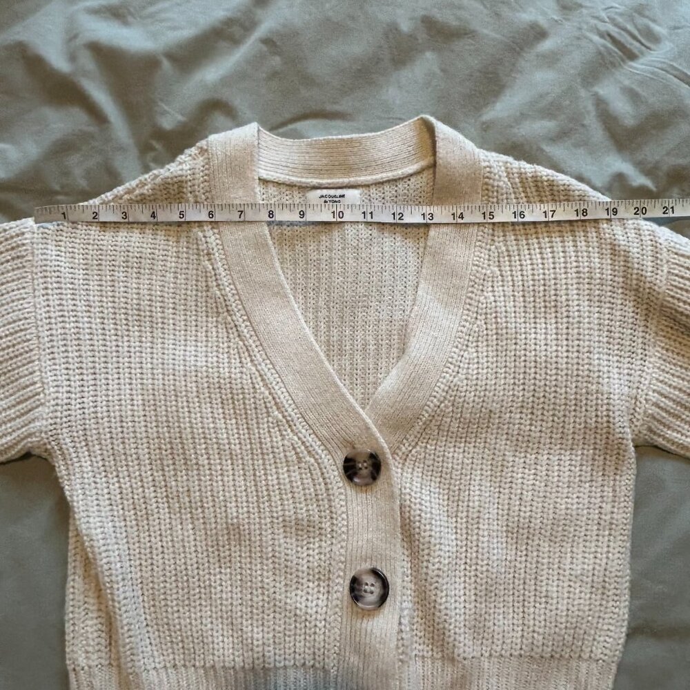 Ivory Cream Button Cardigan - Picture 4 of 6